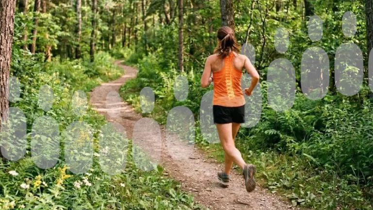 woman running in winnipeg forest